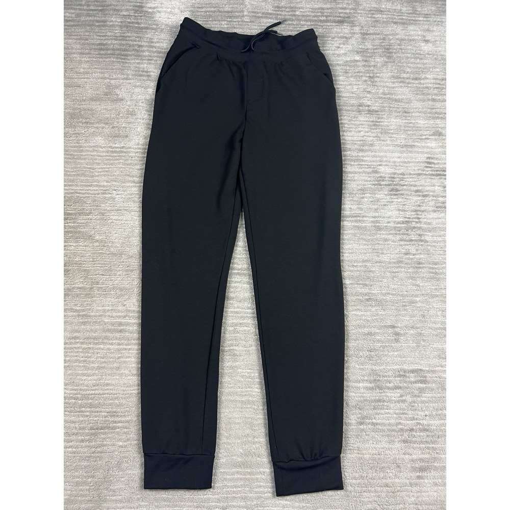Athletic Works Joggers Pants Mens Small Black Pull On Drawstring Polyester Blend